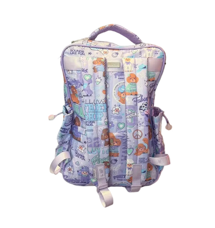 Mochila Primaria Lila Con Accesorios Lluvia LL26BPC14