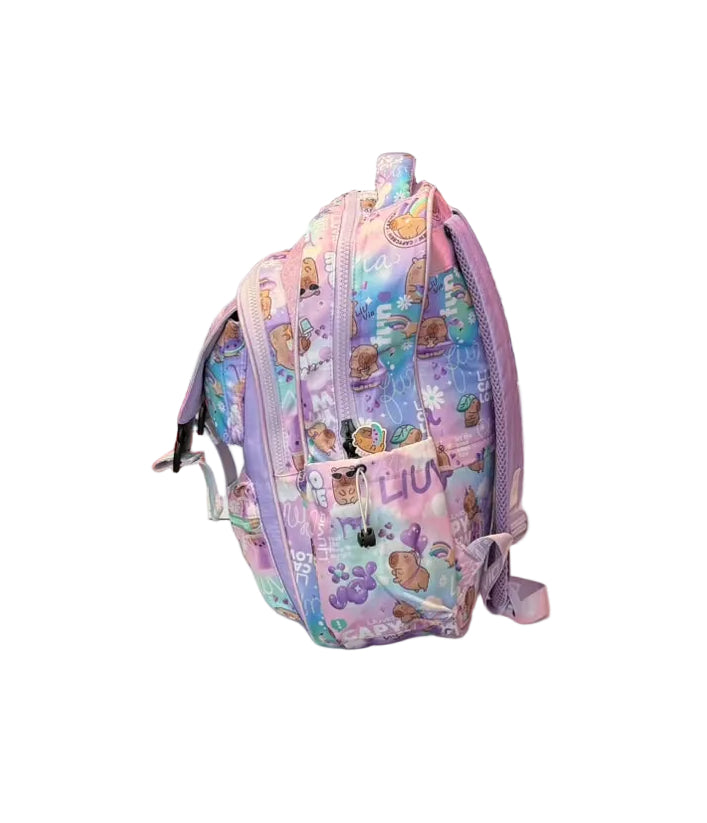 Mochila Primaria Lila Con Broches Lluvia LL26BPC23
