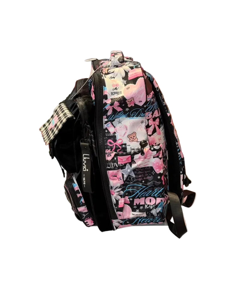 Mochila Primaria Negra Con Accesorios Lluvia LL26BPC16