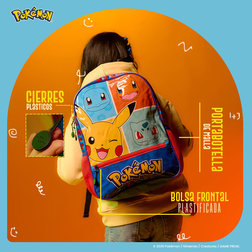 Mochila Primaria Pokemon Yadatex PKM002-BP081A