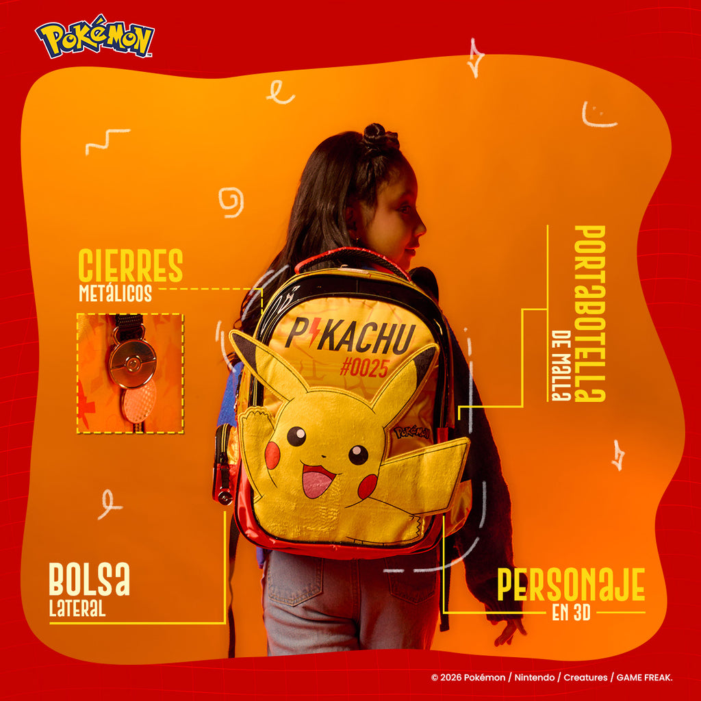 Mochila Primaria Pokemon Yadatex PKM013-BP141A