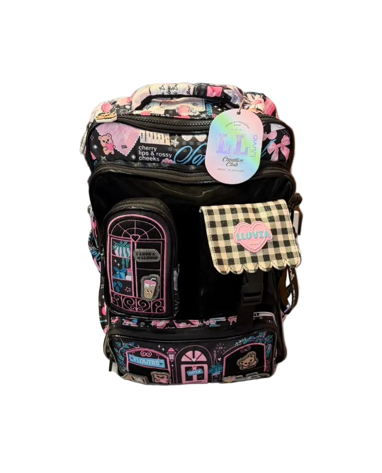 Mochila Primaria Negra Con Accesorios Lluvia LL26BPC16