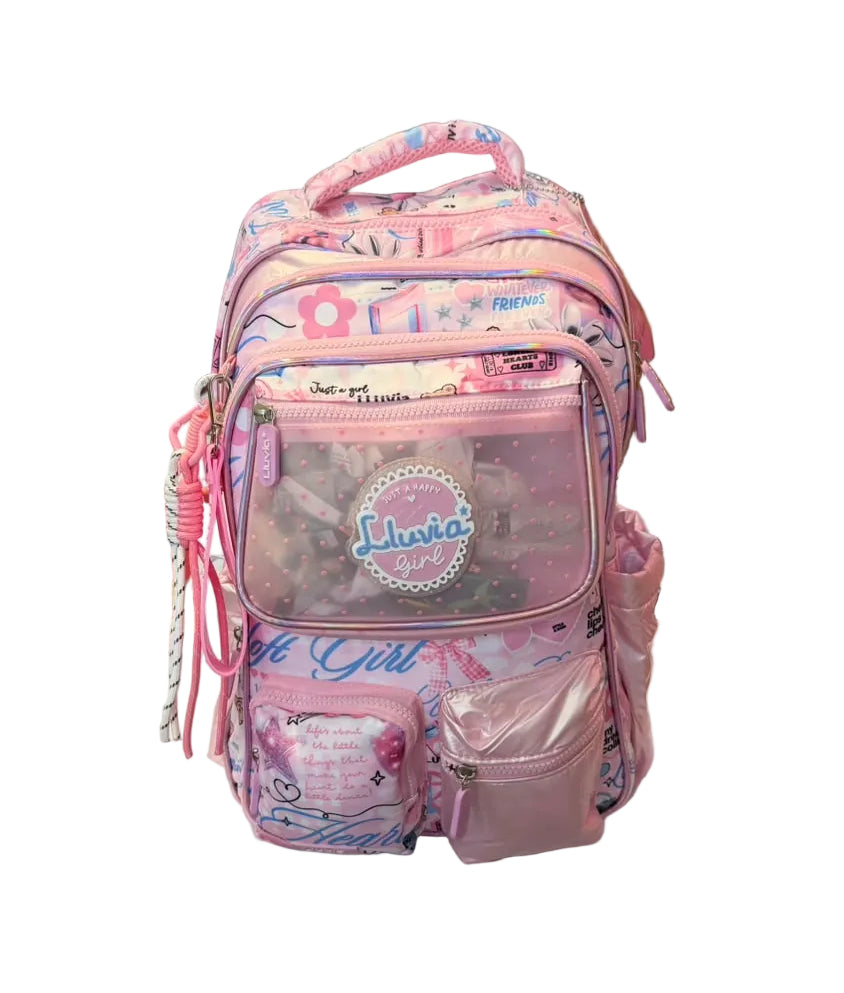 Mochila Primaria Rosa Tornasol Lluvia LL26BPC46