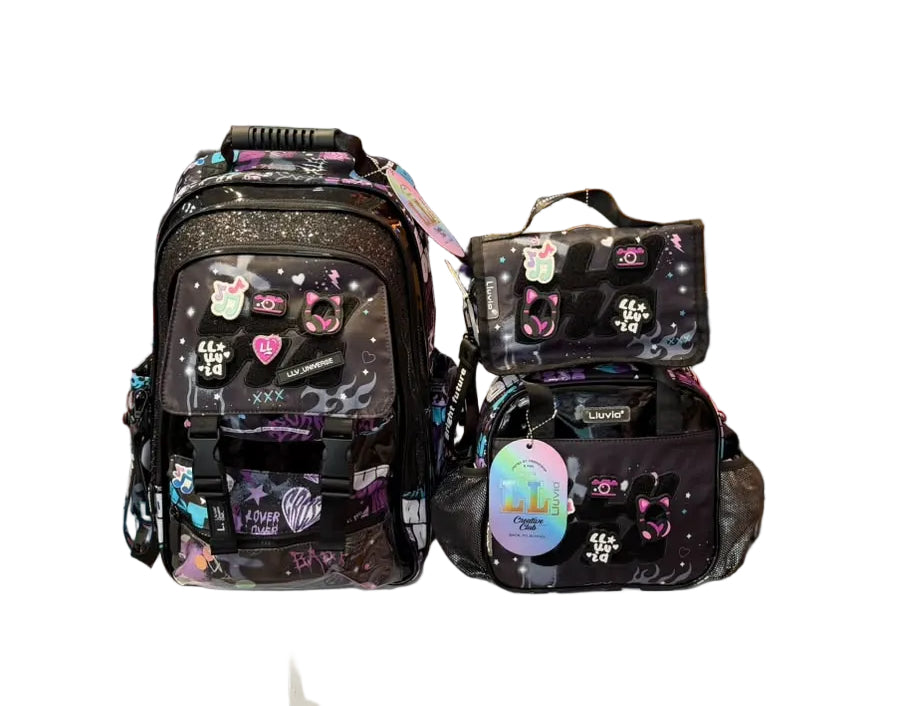 Combo Primaria Negra Con Figuras Lluvia LL26BPC06