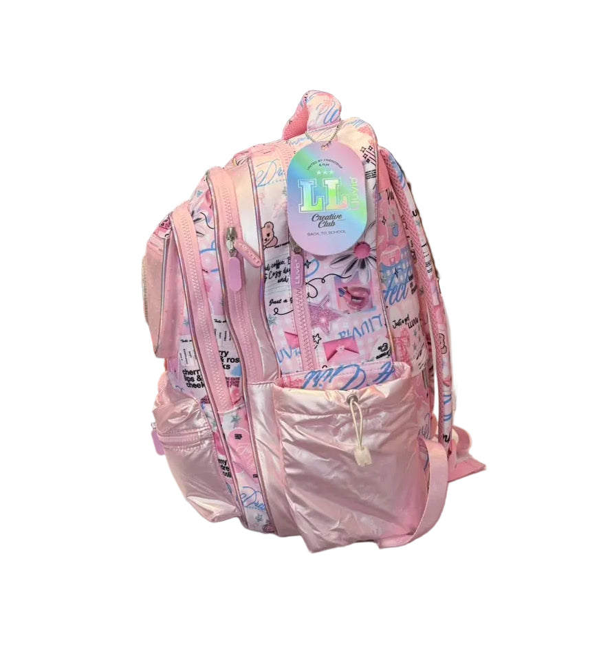 Mochila Primaria Rosa Tornasol Lluvia LL26BPC46