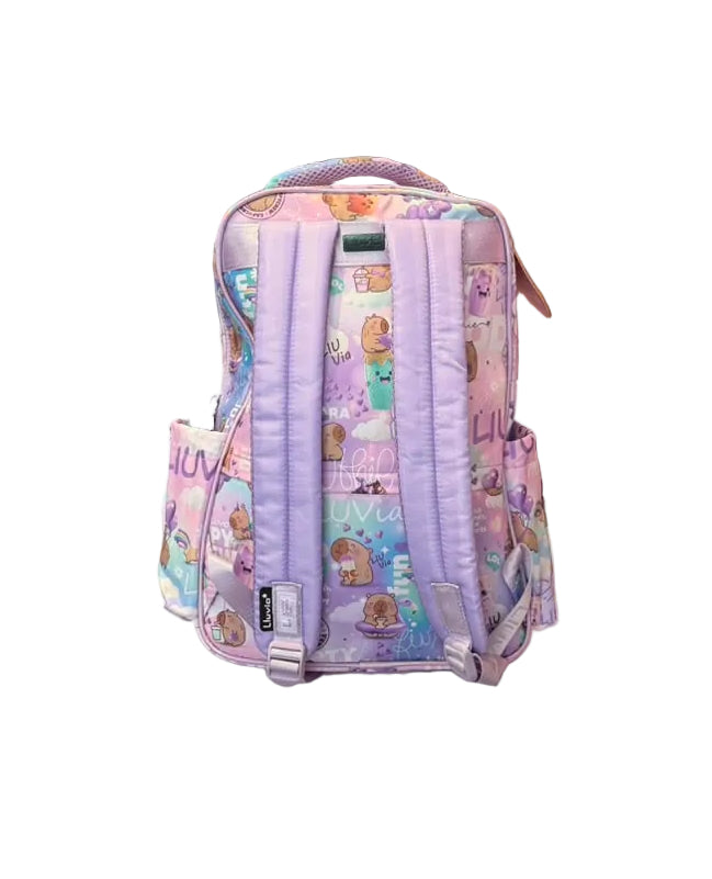 Mochila Primaria Lila Con Broches Lluvia LL26BPC23