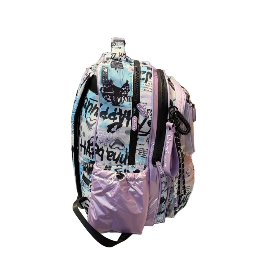 Mochila Primaria Lila Tornasol Lluvia LL26BPC48