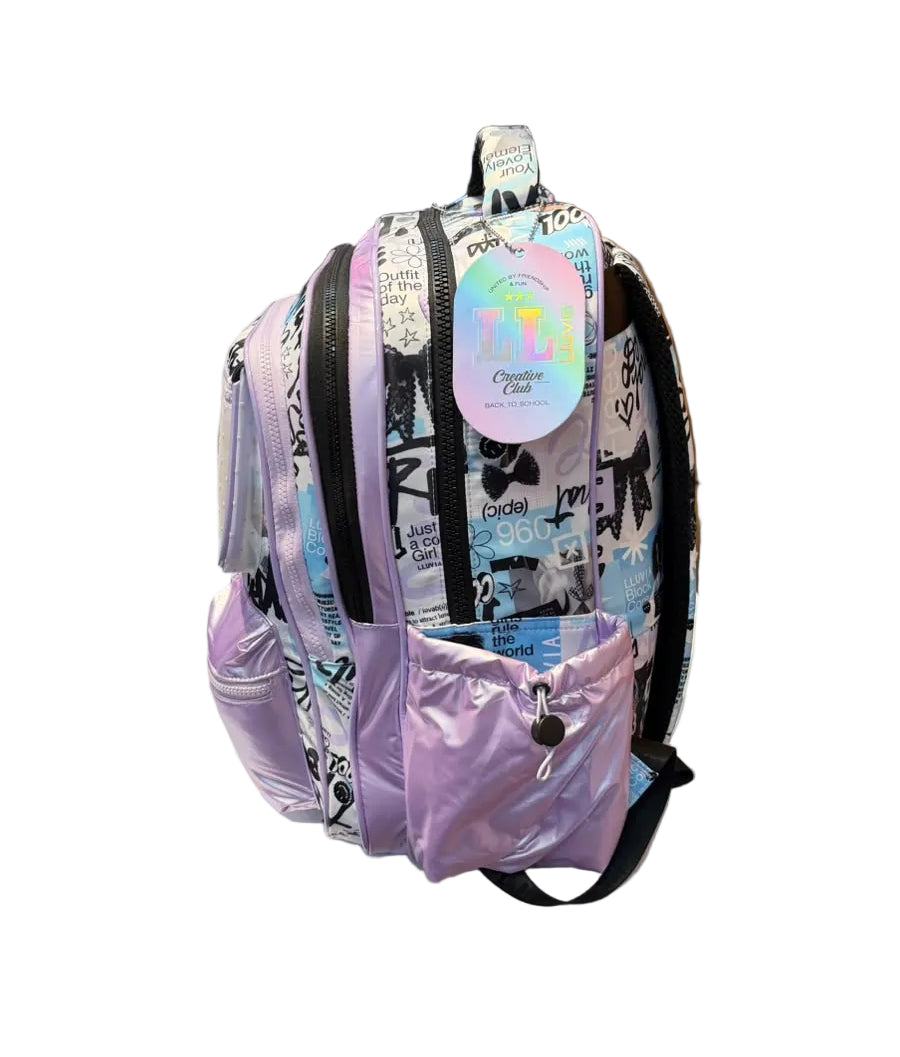 Mochila Primaria Lila Tornasol Lluvia LL26BPC48