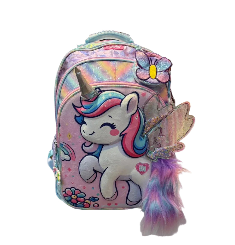 Mochila Primaria Unicornio Lluvia LL26BPD02