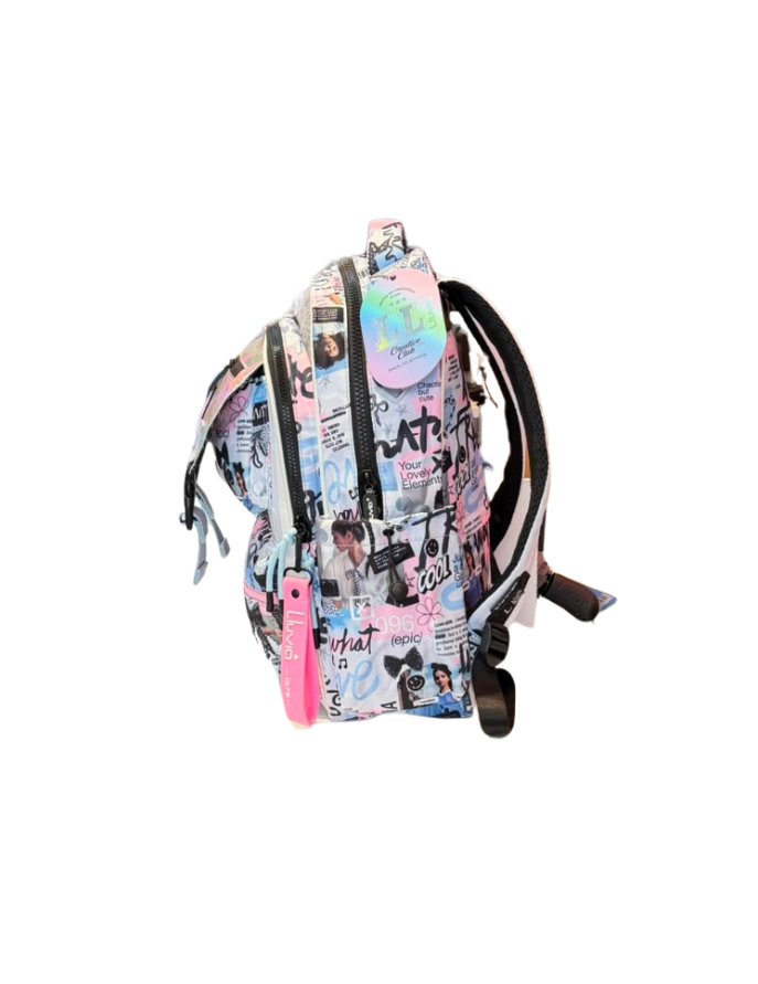 Mochila Primaria Gris Con Broches Lluvia LL26BPC24