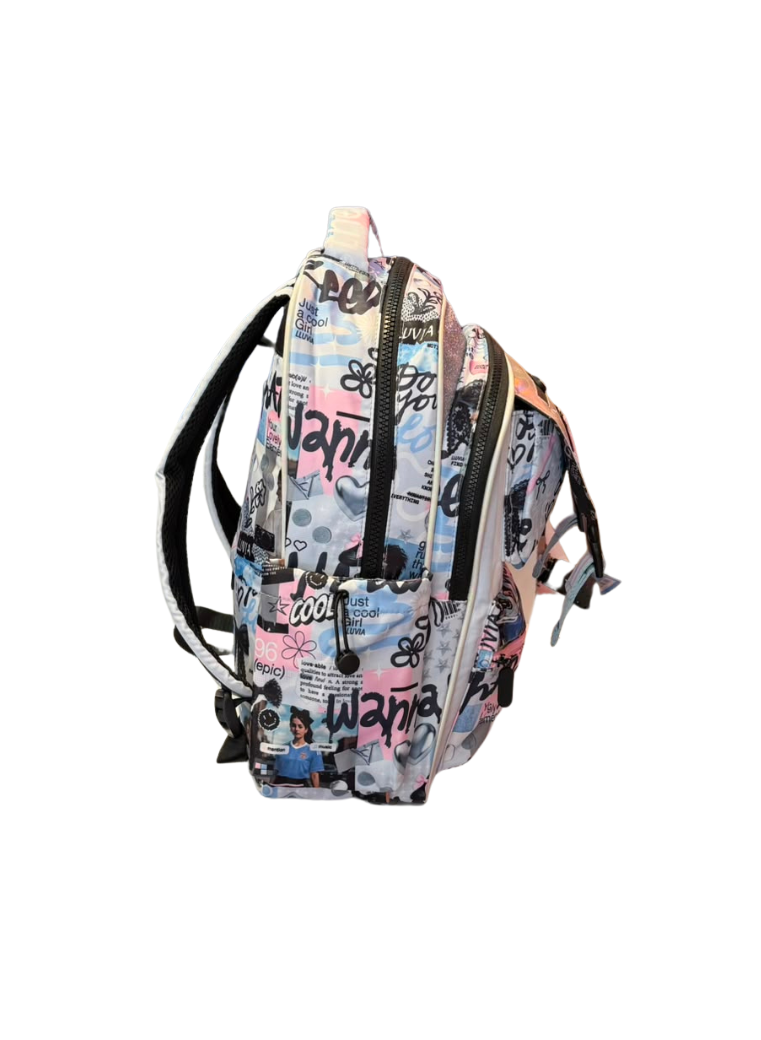 Mochila Primaria Gris Con Broches Lluvia LL26BPC24
