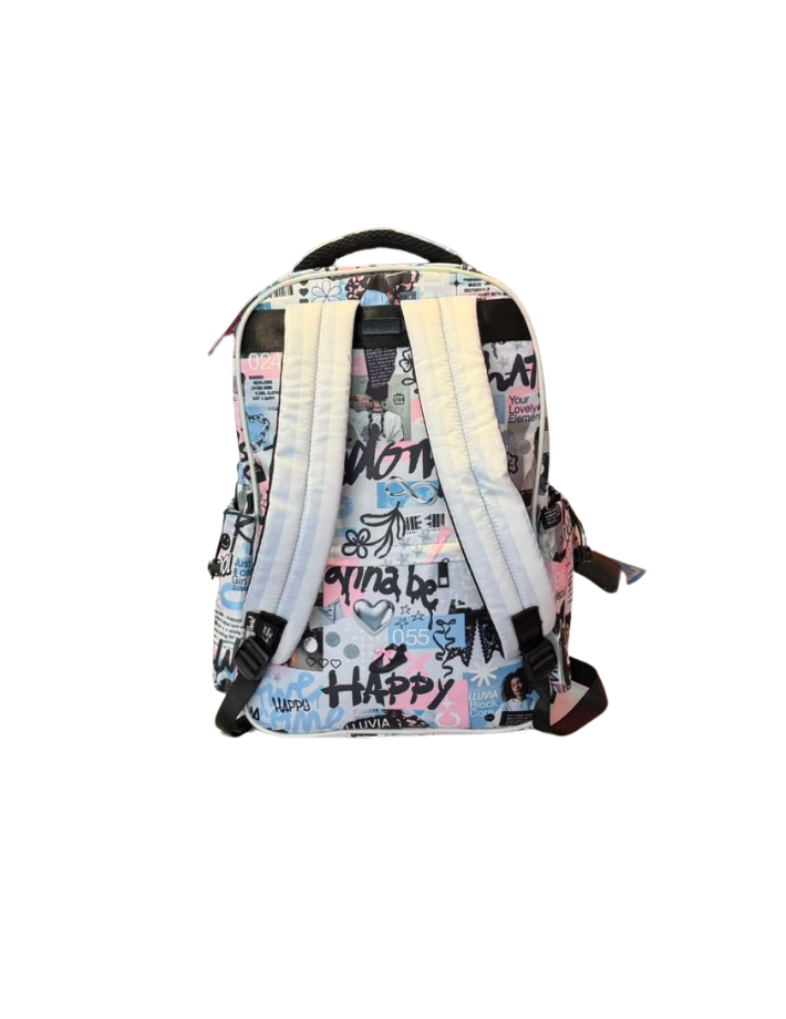 Mochila Primaria Gris Con Broches Lluvia LL26BPC24